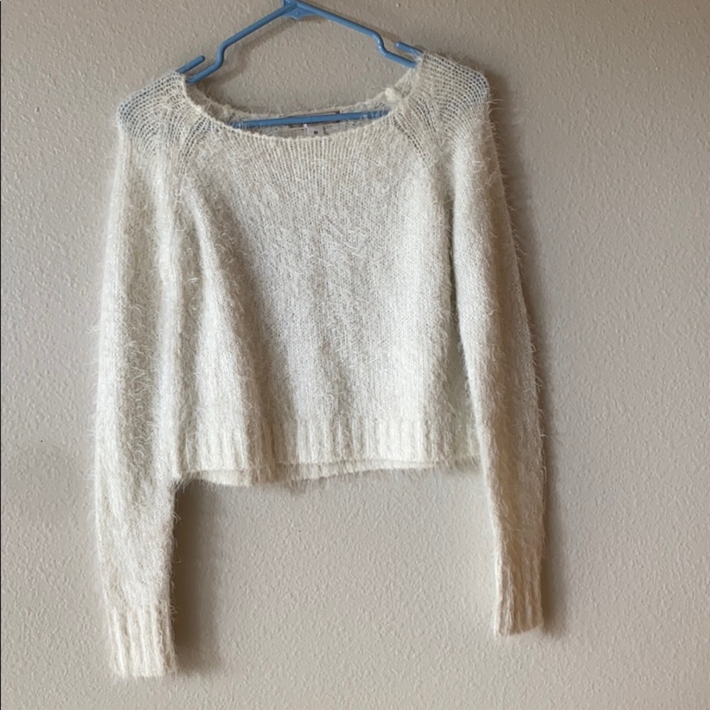 Sparkly Fuzzy Cropped Sweater